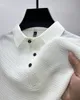 Europa i Stany Zjednoczone High-end Siath Ice Silk Krótkie rękawowe koszulki Męskie Koszulka Koszulka Summer Silny Kolor Pol 240403