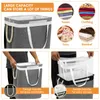 Laundry Bags Basket With Lid Collapsible Clothes Hamper Removable Inner Bag Large Handle Portable Washing