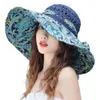 UV Protection Bucket Hats Fashion Folding Summer Sun Visor Wide Brim Outdoor Beach Hat Women240409