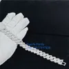 Pass Diamond Tester 925 Sterling Silver Iced Out Vvs Moissanite Miami Cuban Link Chain Ankle Bracelet
