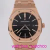 AP Механические наручные часы Epic Royal Oak 15400 или Mens Watch 18k Rose Gold Black Face Автоматические механические швейцарские знаменитые часы роскошные золотые часы диаметры 41 мм