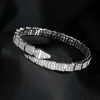 Bracelet de serpent neuf avec une ouverture réglable, pleine de bijoux hip hop diamant créatifs pour hommes et femmes bracelets Snake S925 Bracelet