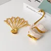 Colheres Golden fofo cisne swan garfo coreano em casa sala de estar cafe colher colher café conjunto de traje minúsculo 1set 1set