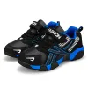 Кроссовки кожа детская спортивная обувь мальчики для детей Hookloop Дети, бегущие кроссовки, школьная мода черная прогулка Tenis Tenis для девочки размером 2839