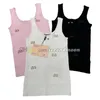 Femmes extérieures de fitness Top U Neck Sport Tops LETTS BROIDED TANDES TOP ELASTIQUE VILLIAGE