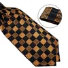 TILE SILK ASCOT TIE GOLD GOLD BLACK FASHION MENS WEDDAY NECKTIE SELLIST BIRDICAL GEMINE CRAVAT DIBANGAN240409