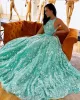 Zielone koraliki sukienki na studniówkę klejnotowe szyi koronkowe aplikacje wieczorne sukienki 2024 SZKOJA THE LINIA Specjalna sukienka na zamówienie