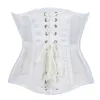 Corset Underbust Top Body Shaperwear för kvinnor midja Cincher Bustier broderi Se genom Mesh Sexy Slimming Belt Plus Size