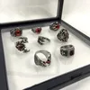 Cluster Rings Punk Style Thorn Ruby For Women Men Adjustable Open Personality Hollow Cross Ring Party Accessories