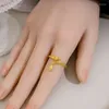 Кластерные кольца 2024 Золотое серебряное раскрытие Регулируемое для женщин девочек Год металлических геометрических подарков в стиле дракона в китайском стиле