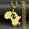 Pendant Necklaces African Symbol Adinkra Gye Nyame Map For Women Men Stainless Steel Supremacy Of God Chain Necklace Jewelry 8094-QKC