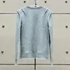 Swetry damskie 2024 Jesienna moda Sweatek O -Szyja Długie rękaw Casual Grey Knitwears