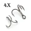 10st Black 4x Stärker Treble Hook Sea Antirust Fishing Hook Minnow Bait Hook Metal Jig Hook Pesca