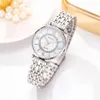 Dameshorloges Fashion Diamond Ladies Quartz Watch Steel Female polshorloge Luxe Crystal Women Bracelet Watches Topmerk 240409