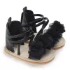 Летние черные модные детские сандалии 0-12 месяц девочка пляж играет обувь резиновая подготовленная крытая и открытая прогулка для