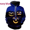 2024 Nouveau sweat à capuche Halloween Pumpkin Cartoon Cartoon Funny 3D Digital Imprimé Cos Clothing