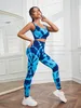 Sömlös gymnastikuppsättning Push Up Fitness Legings Workout Crop Top Women Outfit Tights Pants Yoga kostym Sportkläder 240402
