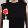 Acrylic Badge Reels Fruit Strawberry Avocado Style Retractable ID Tag Pass Work Card Clip Badge Holder Reels Office Supplies