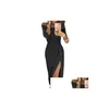 Urban Sexy Dresses Spring Summer Women Clothes Elegant Long Dress Y Club Evening Party Off Shoder High midje Vestido 220423 Drop Deliv Dhg6s