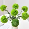 Flores decorativas 1 PPC Creative Green Dandelion Diy Home Wedding Flower Decoración Simulación de plástico Artificial Touch mesa decoración