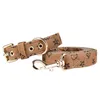 Dog Collars & Leashes Designer Two Layers Of Leather Set Classic Printed Pet Collar Leash Soft Durable Cat For Small Medium And Drop D Dhjiy