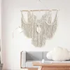 Arazzi Boho Woven Tapestry Macrame Art Astietico decorazione murale con nappe decorazioni per la casa fatta a mano.