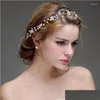 Clips de cheveux Barrettes Gold Sier Color Pearls Bridal Vine Band Band Crystal Femmes Bijoux Handmade Drop Livil