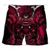Short shorts de verão moda 3d impressão samurai máscara engraçada personalidade hip-hop calça curta ropa de hombre nadando troncos