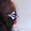 Clipes de cabelo barrettes morkopela vintage estilo pinos de estilo chinês azul e branco porcelana de flor de bastão de flores de flor de hairpins acessórios otxnf