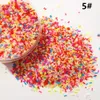 50G/Lot Polymer Hot Soft Clay Sprinkles Färgglad för DIY -hantverk Plast Klei Tiny Söta lerpartiklar