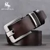 Belts JIFANPAUL Genuine Leather Mens Belt Fashion Alloy Designer Belt Buckle Luxury Brand Jeans Suit Business Black Belt MenL240409