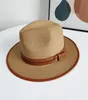 Шляпа шляпы с краями Fedora Женщины сплошной ленточной лент