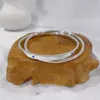 Card tiktok transmisión en vivo blanca cobre plateado pulsera doble anillo de anillo doble pulsera de pulsera sólida para niña para novia