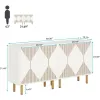 Tribesigns Modern White Storage Cabinet Set, Freestanding Floor Cabinet, Classic 59 inches Sideboard, Wood Buffet Cabinet