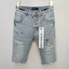 Purple Designer Mens Jeans Shorts Hip Hop Casual Короткое колено джинсовая одежда 29-40 размер высококачественные шорты джинсы джинсы