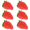 Décoration de fête 6 PCS Simulate Strawberry Miniature Fruit Decorations Faux Fruits Modèles Scène de disposition artificielle