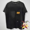 T-shirty męskie w stylu Vintage Unane uszkodzone Święty Michael T-shirt mężczyzn Kobiet Tee Splash Ink Graffiti Pocket Thirt J240409