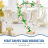 Decorative Flowers 2 Sets Wreath Hoop DIY Heart Shape Metal Rings Supplies Desktop Crafts Floral Hoops Iron Flower