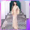 Scen Wear Belly Dance Dress for Women Mesh Pearls Sleeves Top Long Kjol 2st Suit Oriental Disumes Set Practice Outfits