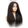 Indian Raw Virgin Human Hair Unbreeced 13x4 Spets Front Wigs Kinky Straight Yirubeauty Lacec Front Wig Natural Color 10-30-tums