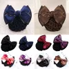 Double tulle bowknot chigne snood femmes coiffures dame hair clip couvercle net élégant lace en dente