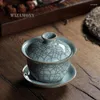 Чашки блюдцы Wzamony китайская Longquan Celadon Фарфоровая Gaiwan China Peatcups Boucerea Mouw