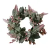 Dekorativa blommor Ljusring Wreath Greenery för Farmhouse Tablett vardagsrum