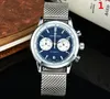 Mens Quartz Watch Designer bekijkt Kalender Lederen band Roestvrij staal vijf steken All Dial Working topmerk Hamilt High Quality Fashion Watch