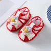 Printemps Summer Baby Girls Walking Chaussures Infant Bulle Fleur Fleurs First Walkers Soft Sole Toddlers Anti-Slip Sandal Cairband Costumes