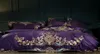 Purple Red Luxury Oriental Embroidery Egyptian Cotton Royal Bedding Set Queen King size Bed Duvet cover Bed sheet set pillowcase T1967782