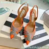 Aquazzura Rhinestone Cross Strap Embelled Silk Pumpar skor stilett Slingbacks High Heels Shoes 105mm Spool Women Luxurys Designers Sandals Designer Heels