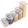 Storage Bottles Transparent Food Box Containers Pantry Jar Cereal Grain Dispenser Rice Bucket Kitchen Organizer