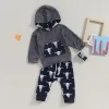 Baby Toddler Boy Christmas Outfit Rendier Hoodie Sweatshirt en lange broek 0-3y Boy S Set set