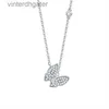 Top Luxury Fine Women Designer Necklace Collana farfalla S925 Sterling in argento coreano micro set